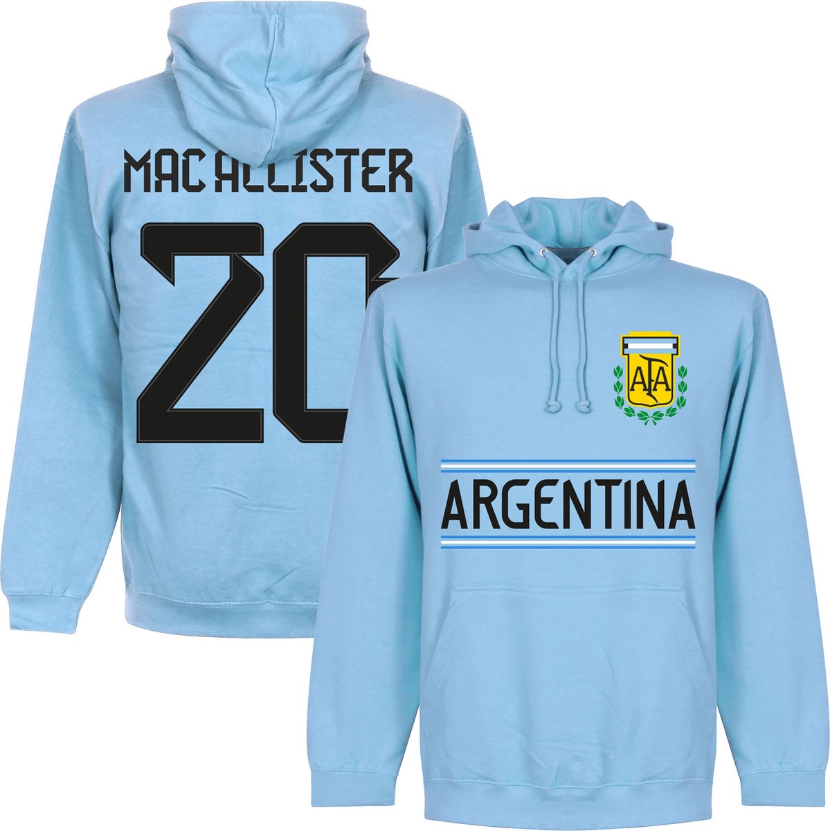 1199x1200-179 Argentinië Mac Allister 20 Team Hoodie - Lichtblauw - L - Afbeelding 1