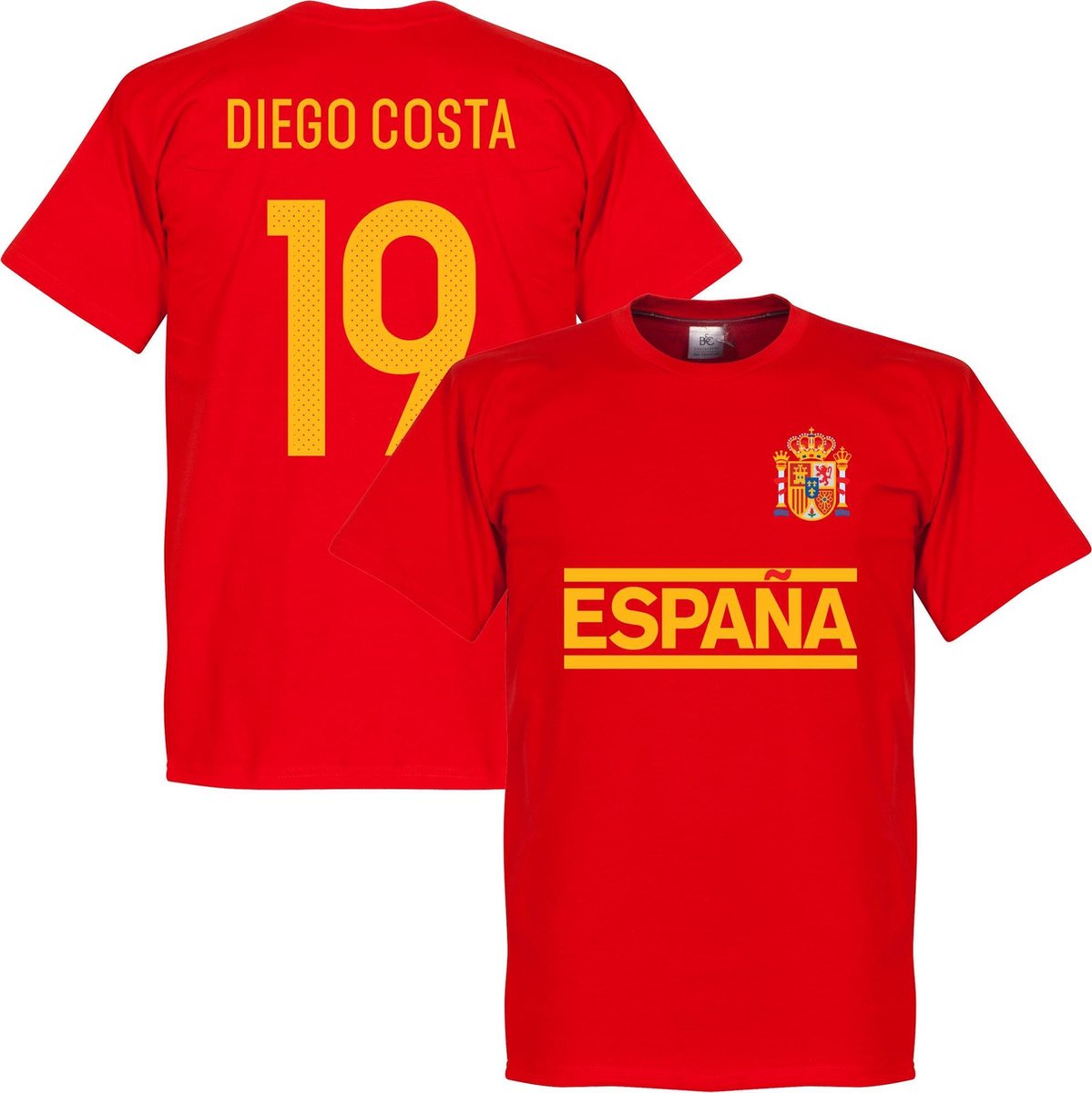 1199x1200-248 Spanje Diego Costa Team T-Shirt - Rood - XXL - Afbeelding 1