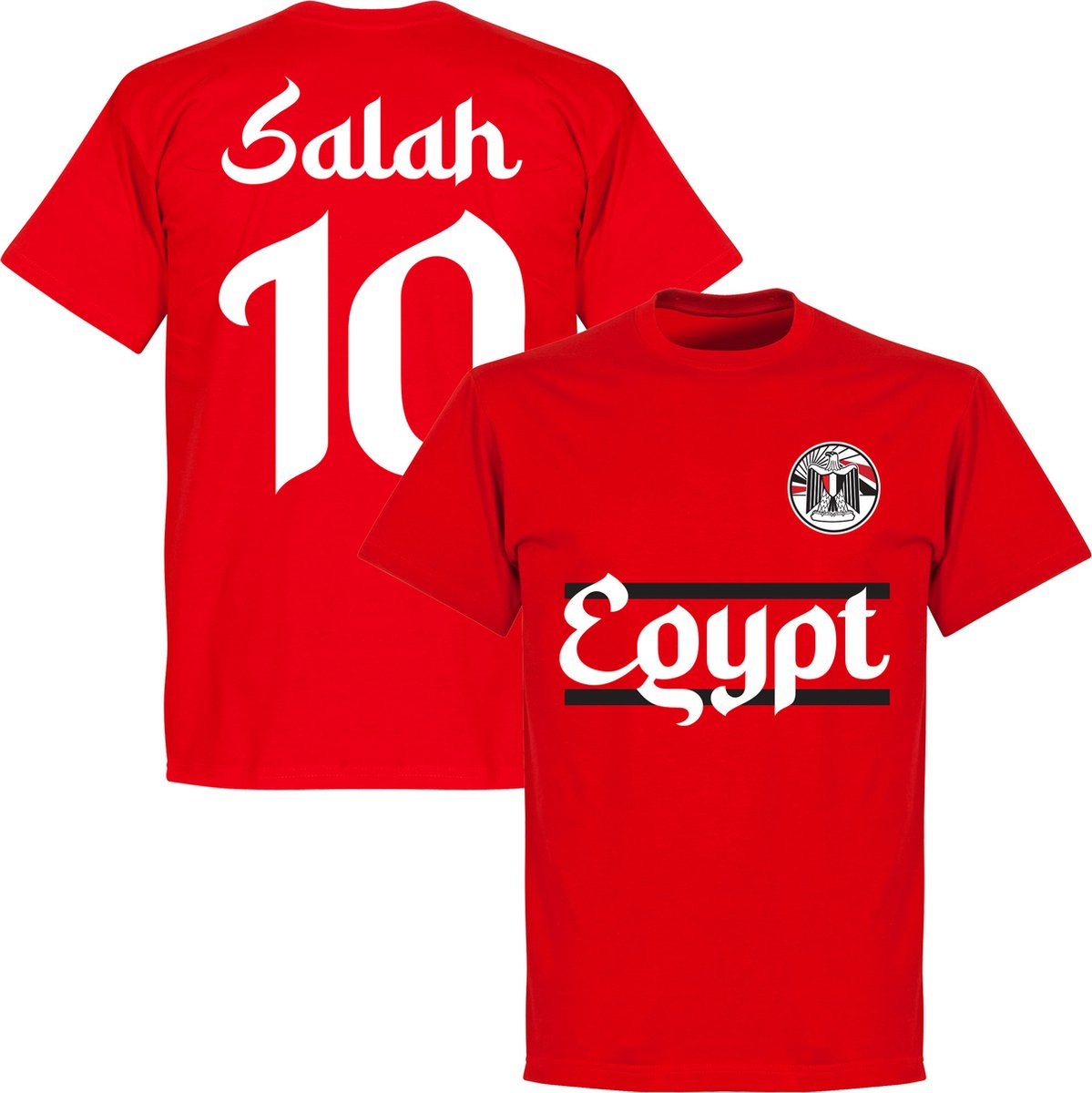 1199x1200-261 Egypte Salah 10 Team Logo T-Shirt - Rood - XS - Afbeelding 1