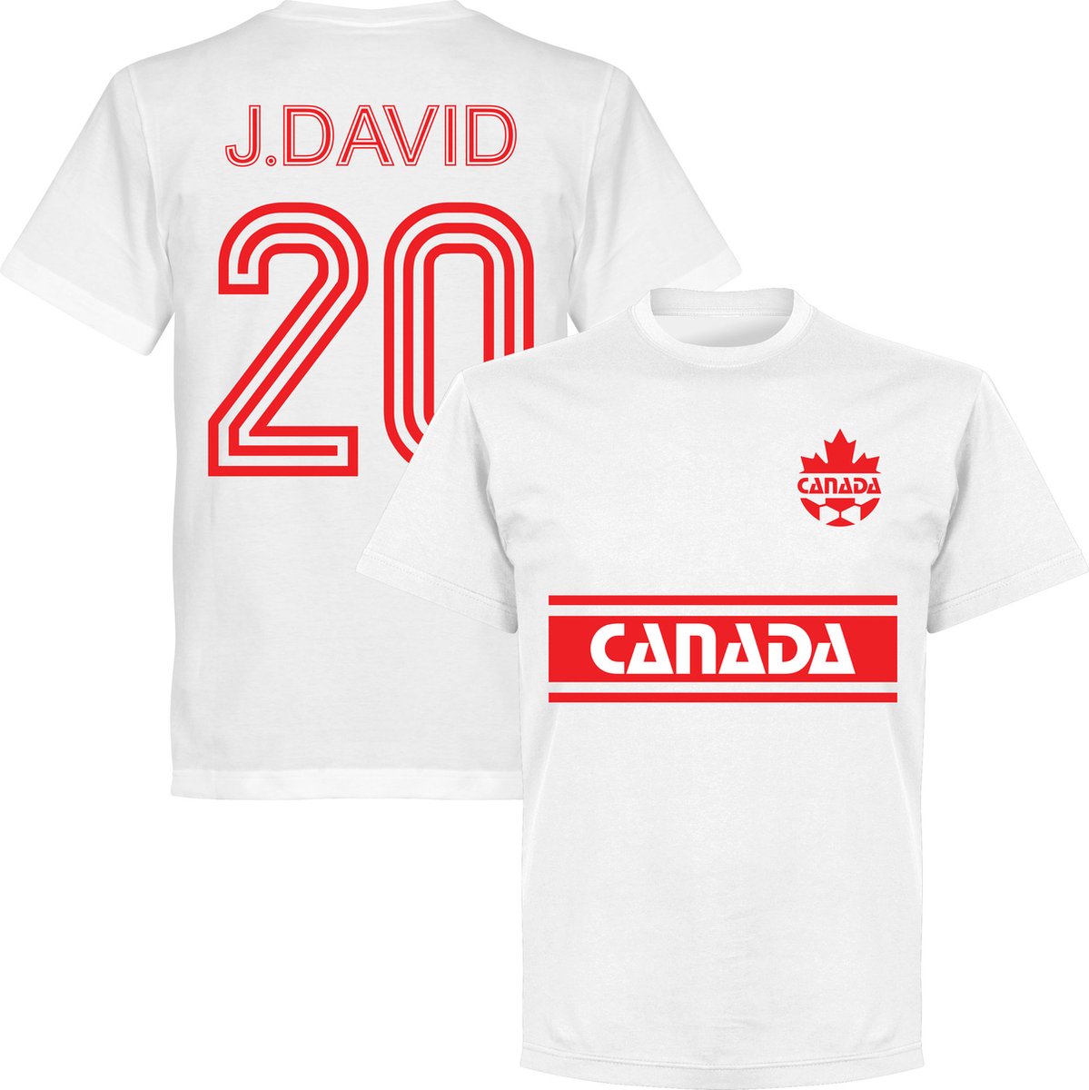 1199x1200-29 Canada Retro J. David 20 Team T-Shirt - Wit - 4XL - Afbeelding 1