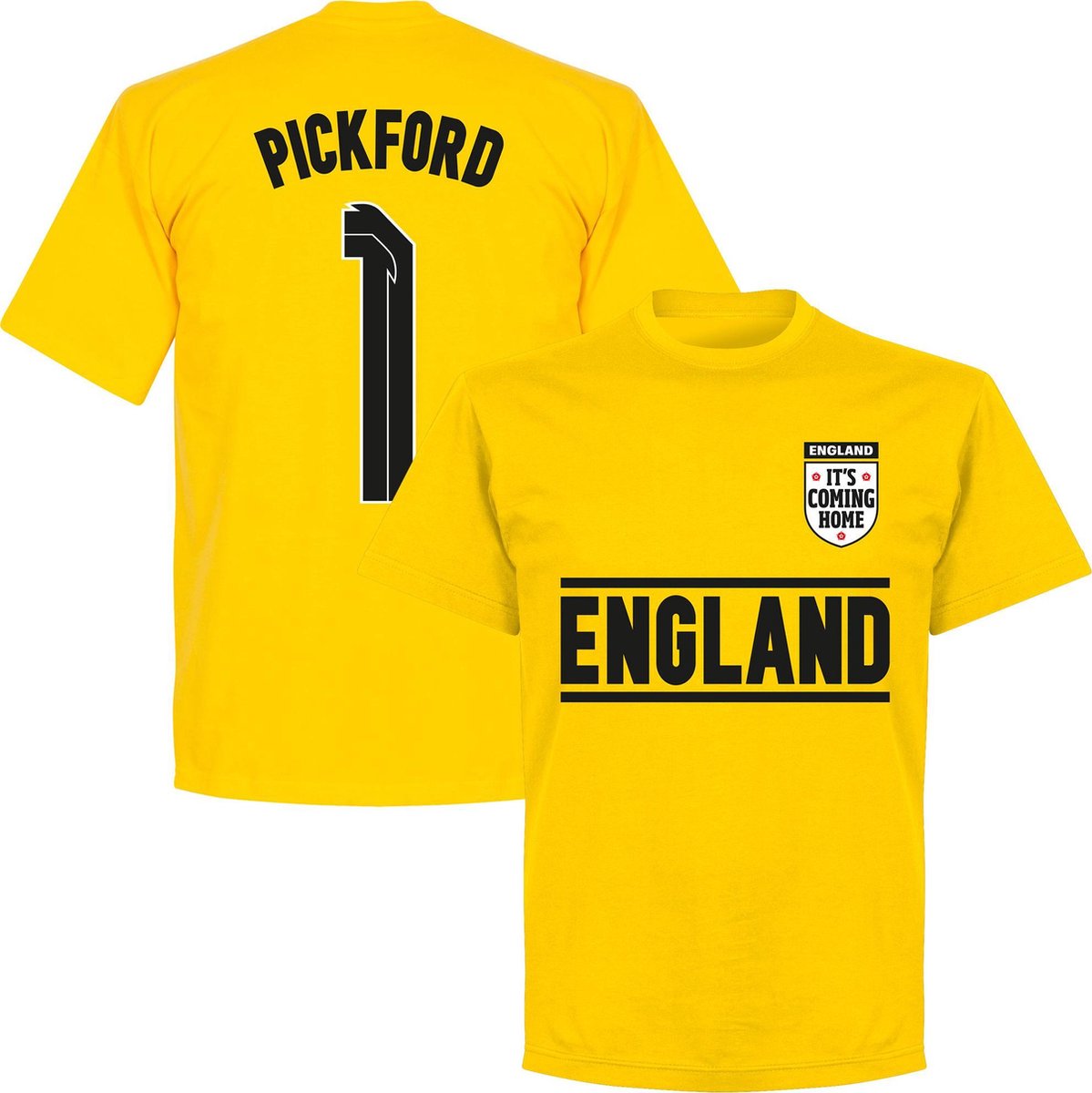 1199x1200-34 Engeland Pickford 1 Team T-Shirt - Geel - Kinderen - 140 - Afbeelding 1