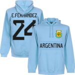 Argentinië E. Fernandez 24 Team Hoodie - Lichtblauw - XL