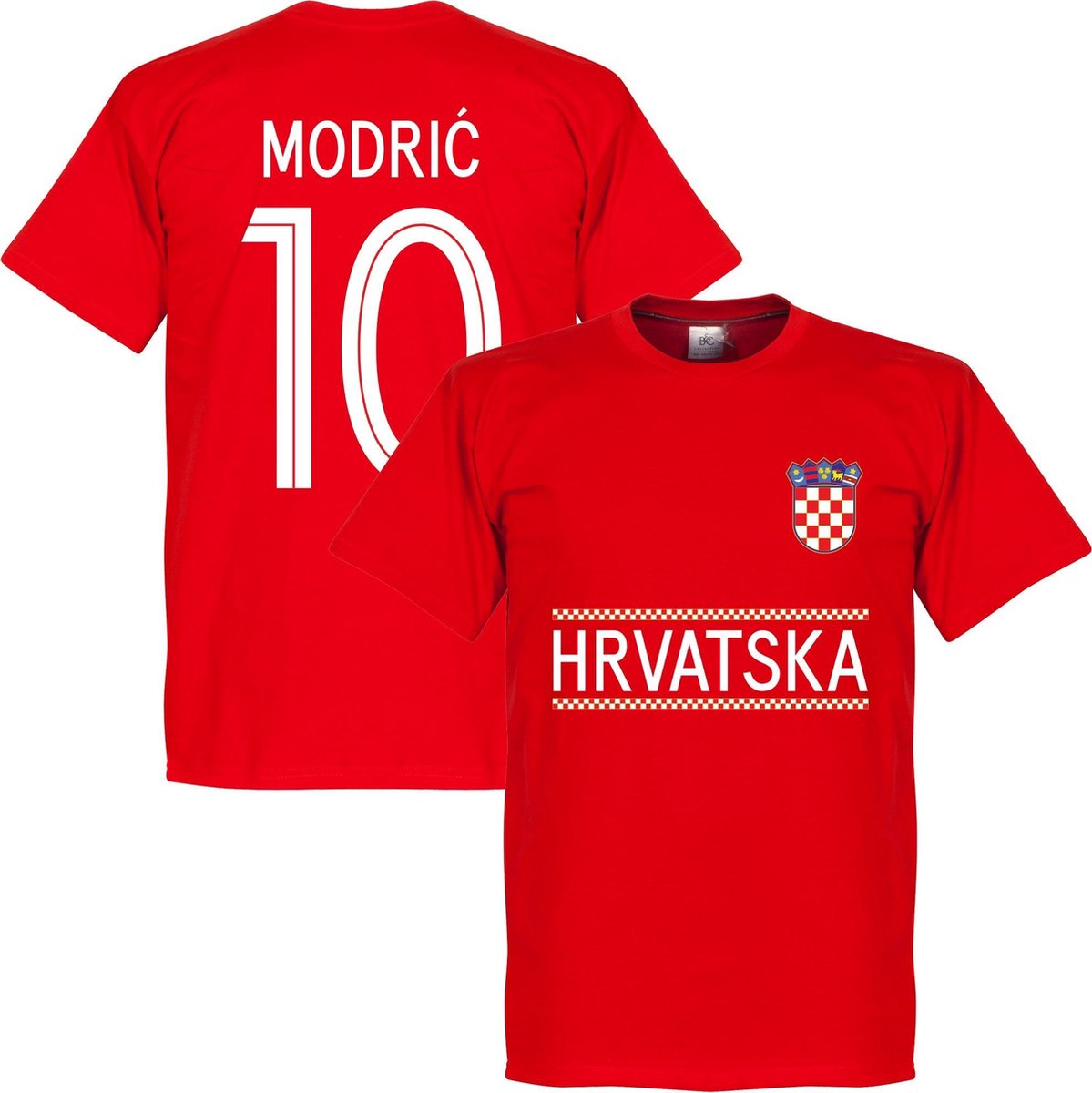 1199x1200-53 Kroatie Modric 10 Team T-Shirt - Rood - XL - Afbeelding 1