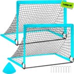 MMM® Voetbaldoeltjes Set Van 2' - Voetbal - Voetbalgoal - Blauw - 80cm x 100cm x 80cm