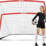 Set van 2 Draagbare Kindervoetbaldoelen (2,7 x 1,5 m) inclusief Draagtas - Achtertuin & Buiten Spel