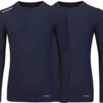 2-Pack Sondico compressie lange mouw sportshirt - heren - Navy - maat L