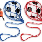 2-delige voetbaltrap- en werptrainingsuitrusting, oefenhulpmiddel voor één persoon, geschikt voor kinderen, tieners en volwassenen, geschikt voor 3, 4 en 5 ballen, klassiek rood en blauw, 80 cm