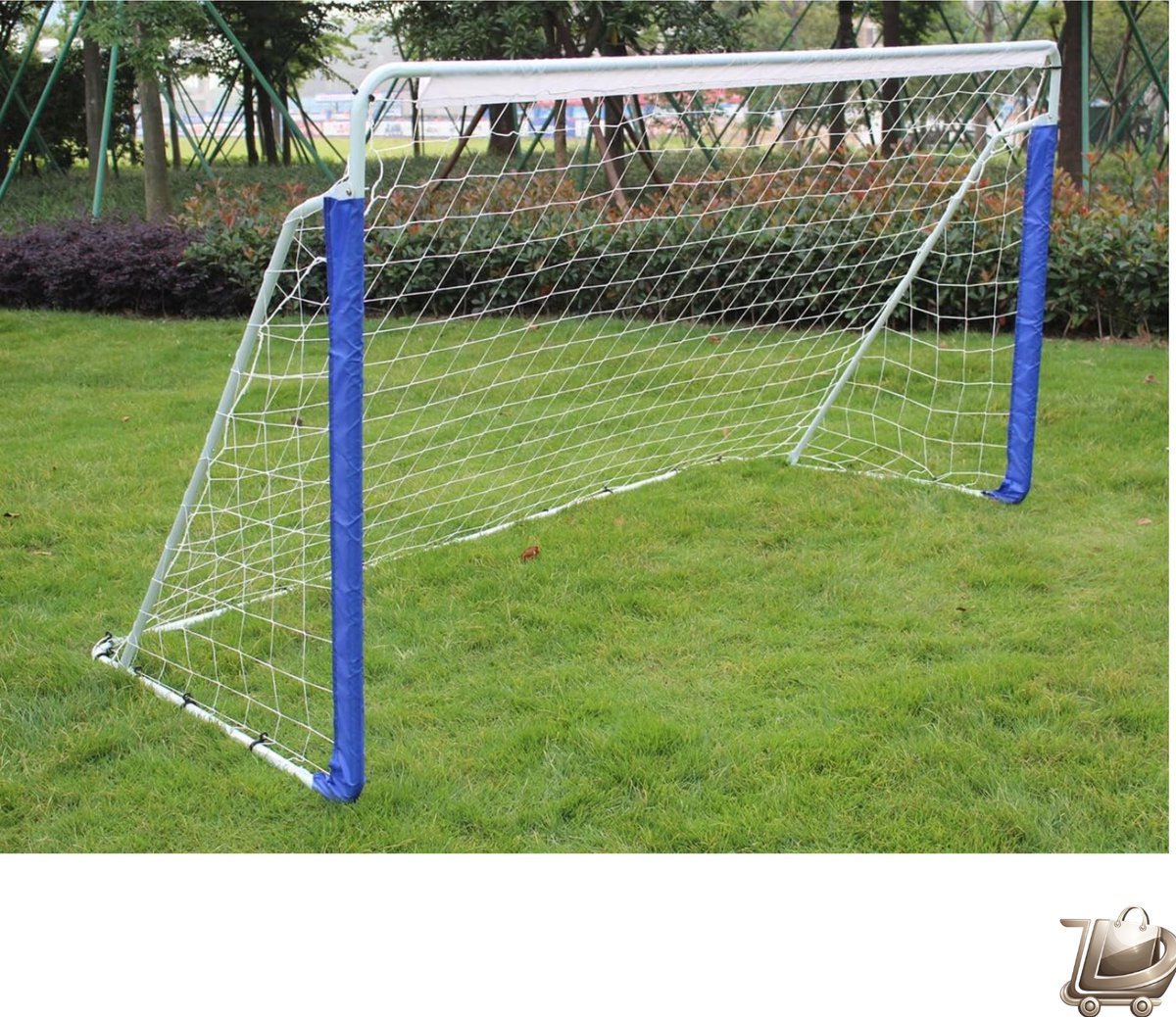 1200x1038-5 Voetbaldoel Set met Stalen Frame - 240 cm - Draagbaar en Weerbestendig - Outdoor Training Net - Inclusief Draagtas - Tuin en Sport Training - en - Oefenaccessoires - Afbeelding 1