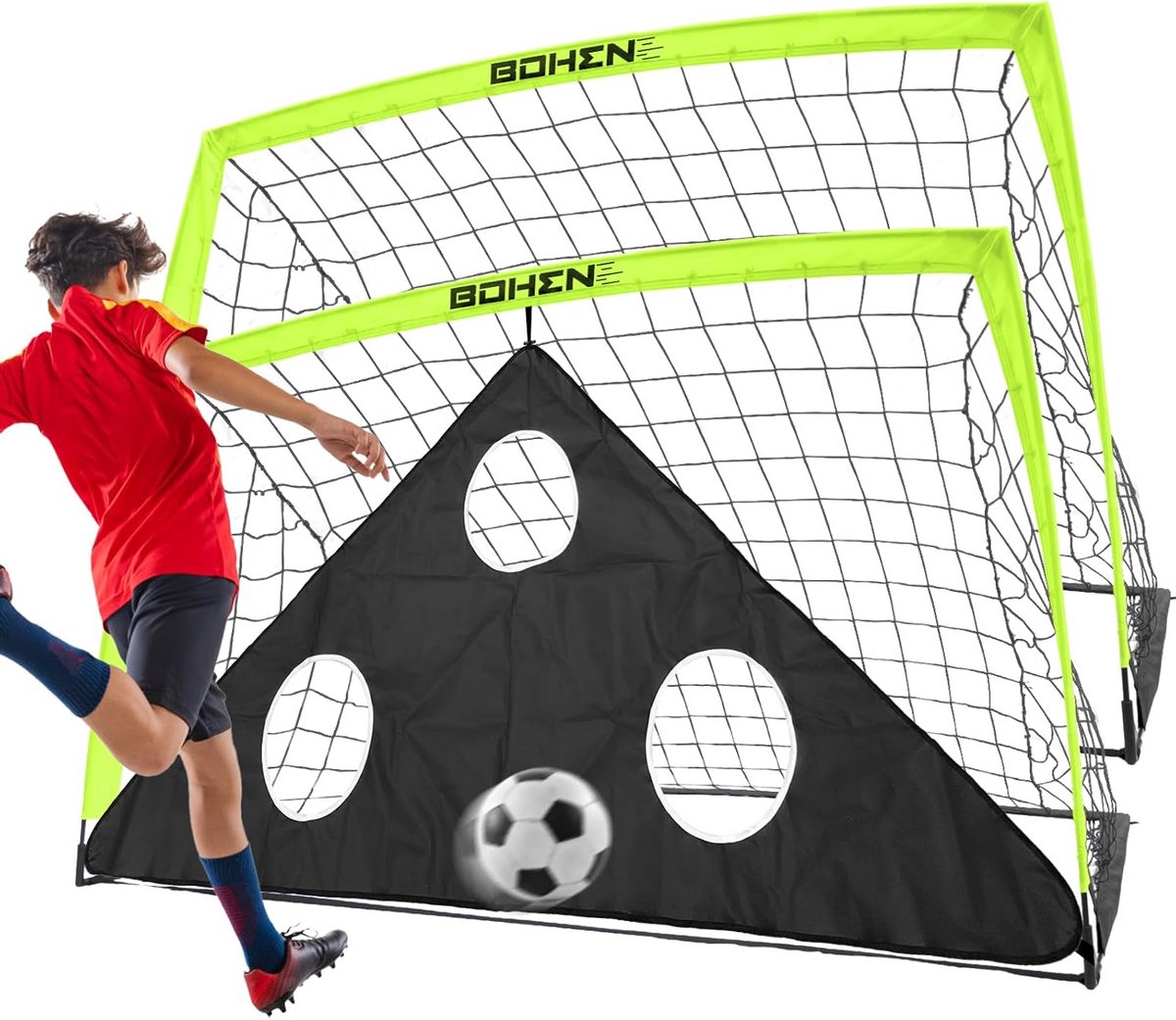 1200x1041 Voetbaldoelen Set - Trainingsdoelen - Schietvaardigheid Oefenen - Inclusief Target Gate - 6x4 FT - Geel - Afbeelding 1