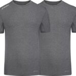 2-Pack Sondico compressie korte mouw sportshirt - heren - Mid grey - maat M