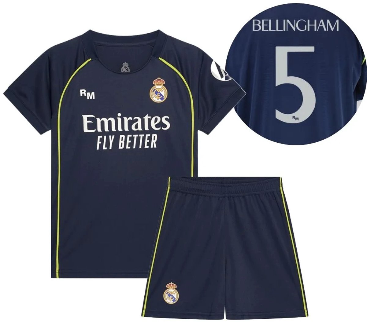 1200x1054-1 Real Madrid Voetbaltenue Bellingham Uit - 2025-2026 - Voetbaltenue Kinderen - Shirt en Broekje - Jongens en Meisjes --140 - Afbeelding 1