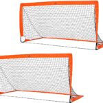 HOMCOM-Fußballtor-Metall, Oxfordstoff--183L x 90B x 90T cm-Orange