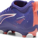 PUMA ULTRA 5 MATCH FG/AG Jr Unisex Sportschoenen - Lapis Lazuli-PUMA White-Sunset Glow - Maat 38