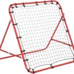 Voetbal Rebounder - Kickback - Tchouk - 96x80x96 cm - Voetbal Bouncer - Verstelbaar Voor Verschillende Intensiteitsniveaus - Voetbal trainingsmateriaal - Reboundmuur - Reboundnet - Voetbal/ Basketbal/Honkbal - Rood