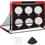 2-in-1 Voetbaldoel voor Kinderen - Opvouwbaar en Stabiel met 6 Schotgaten - Perfect voor Tuin, Strand en Park