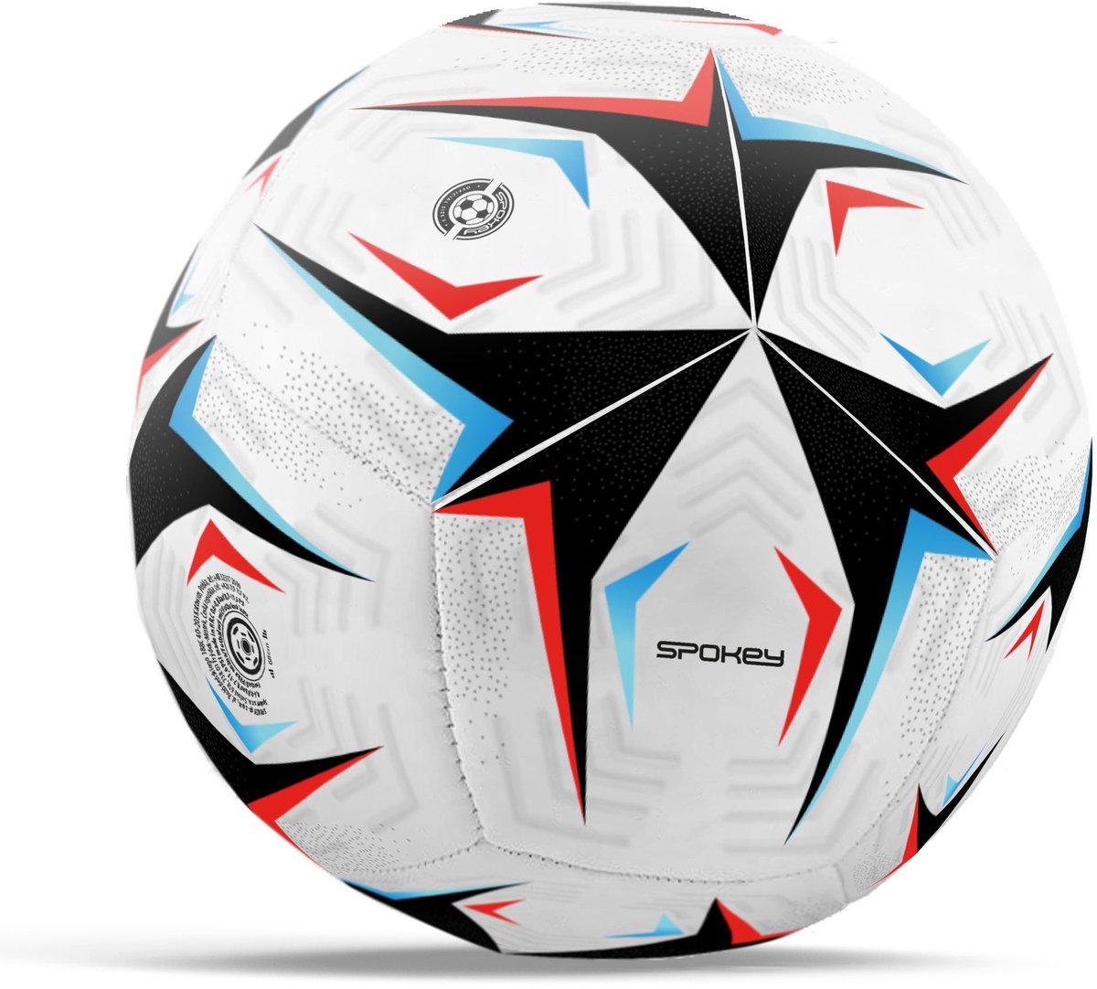 1200x1082-4 Spokey FLICK Voetbal - Wit / Zwart / Rood / Blauw - Maat 5 - Afbeelding 1