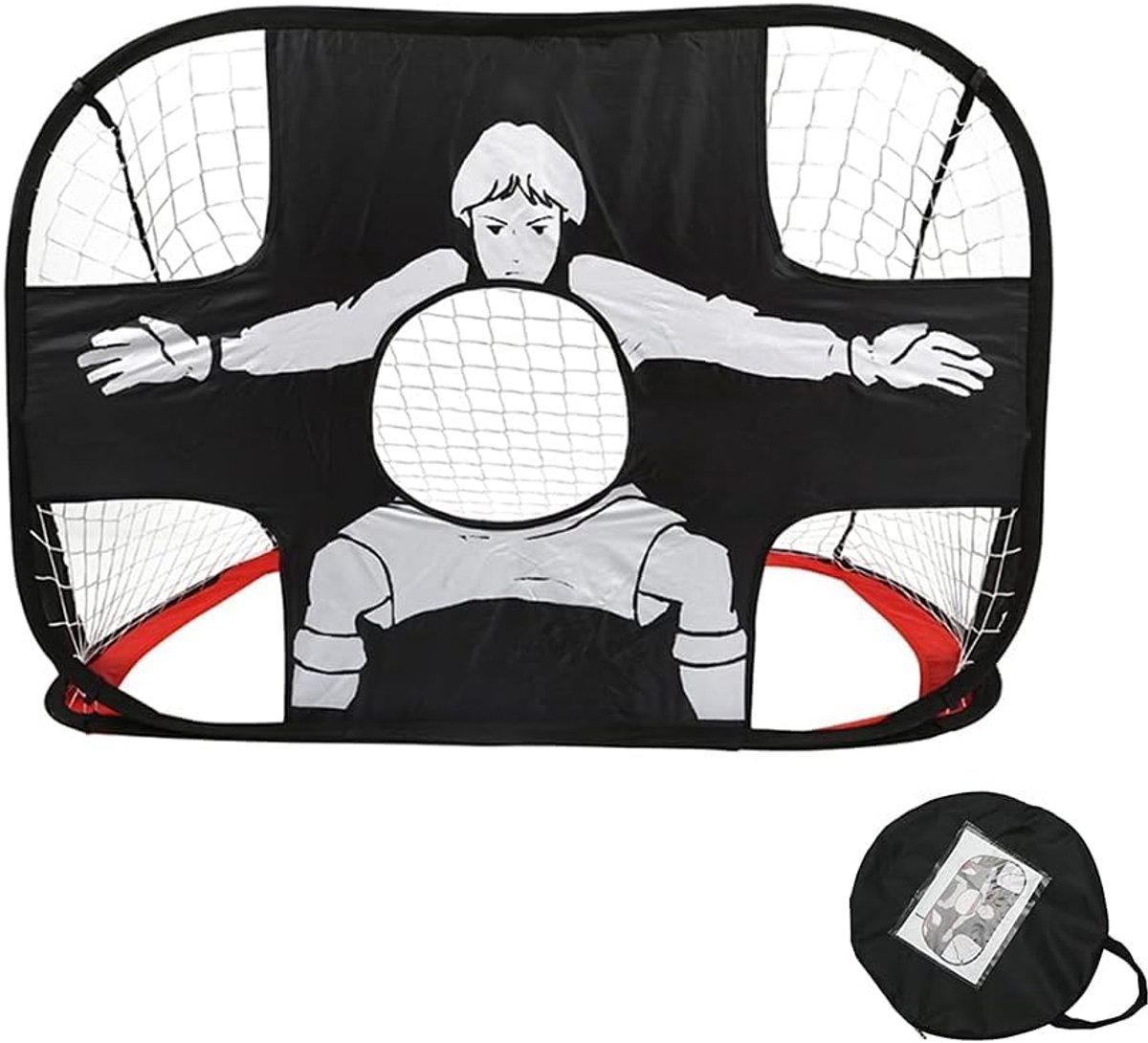 1200x1090-5 Pop-up Voetbaldoel voor Kinderen 2-in-1, Training en Spel voor Buiten, 120 x 80 cm - Afbeelding 1