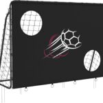 Furnstar - Voetbaldoel met doelwand 215 x 150 x 76 cm snelle montage tuin park strand metalen buizen en PE-net zwart SZQ215B02