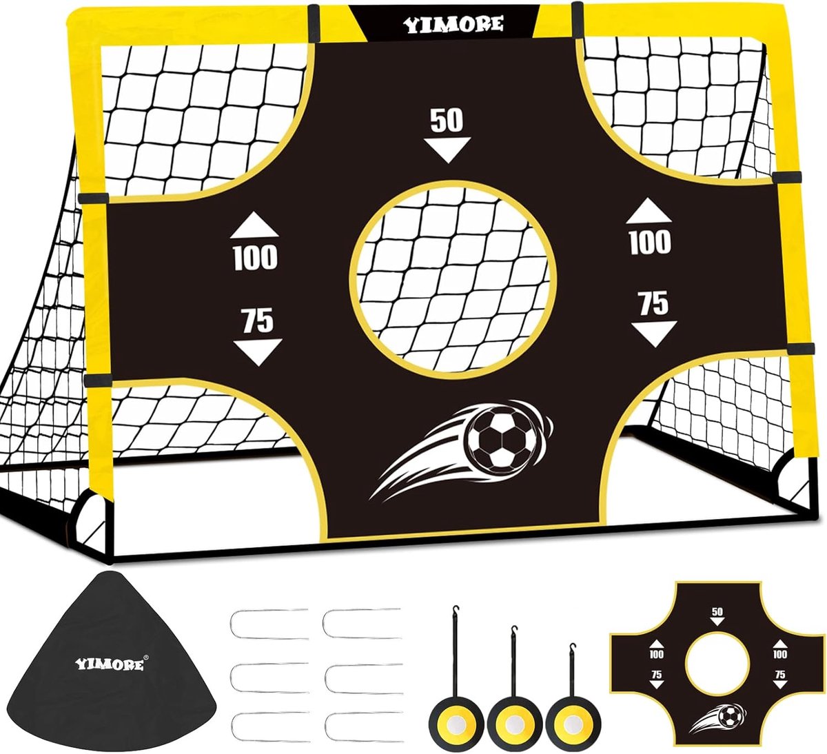 1200x1094-1 Opvouwbare Voetbaldoelen Set met Trainingsmateriaal voor Kinderen - Afbeelding 1