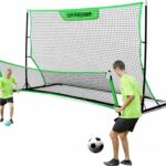 XXL Voetbaldoel - Tchouk - Voetbal Goal 203*117*117 cm - Voetbal rebounder-Voetbalgoal Groot - Buitenspeelgoed voor Kinderen en Volwassenen - Snelle Montage - Voetbal Training Doel - Metaal - Zwart/Groen- Cadeau voor Vaderdag