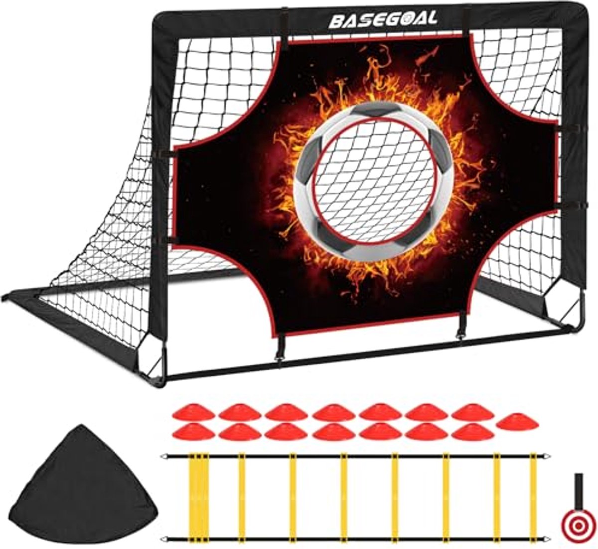 1200x1103-5 Pop-up Voetbaldoel voor Kinderen met Bullseye en Tas - Set van 2 - Afbeelding 1