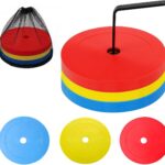 Set van 24 markeringsschijven van 15 cm, antislip bodemmarkeringen voor sporttraining, organizerhouders voor voetbal, basketbal en handbal