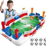 Tafelvoetbal Kinderen – Mini Voetbaltafel 55x31cm met Bel & Scorebord, Speelgoed Tafelvoetbal voor Jongens 5 6 7 8 Jaar, Voetbal Cadeau Kinderen voor Kerst & Verjaardag