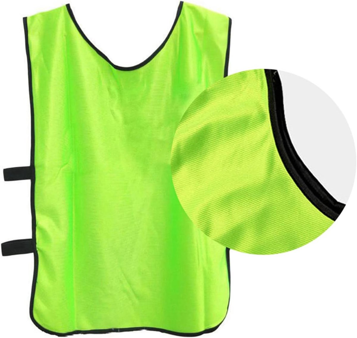 1200x1135 6-delige Fluorescent Green Voetbal Scrimmage Vesten – Ademende, Sneldrogende Teamtraining Sportvesten voor Volwassenen - Afbeelding 1