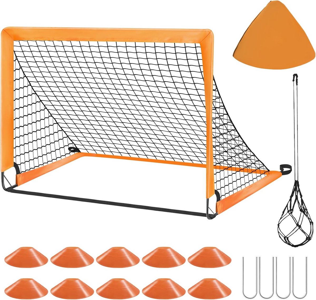 1200x1139-3 Voetbaldoel voor Kinderen en Volwassenen - Compleet Set met Kegels voor Achtertuin Training - Afbeelding 1