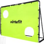 VirtuFit Voetbaldoel - Voetbal Goal - 215 x 150 cm - Groen - Incl. grondankers - Doelwand met 2 schietgaten - Voetbaldoel met gatendoek - Snelle montage