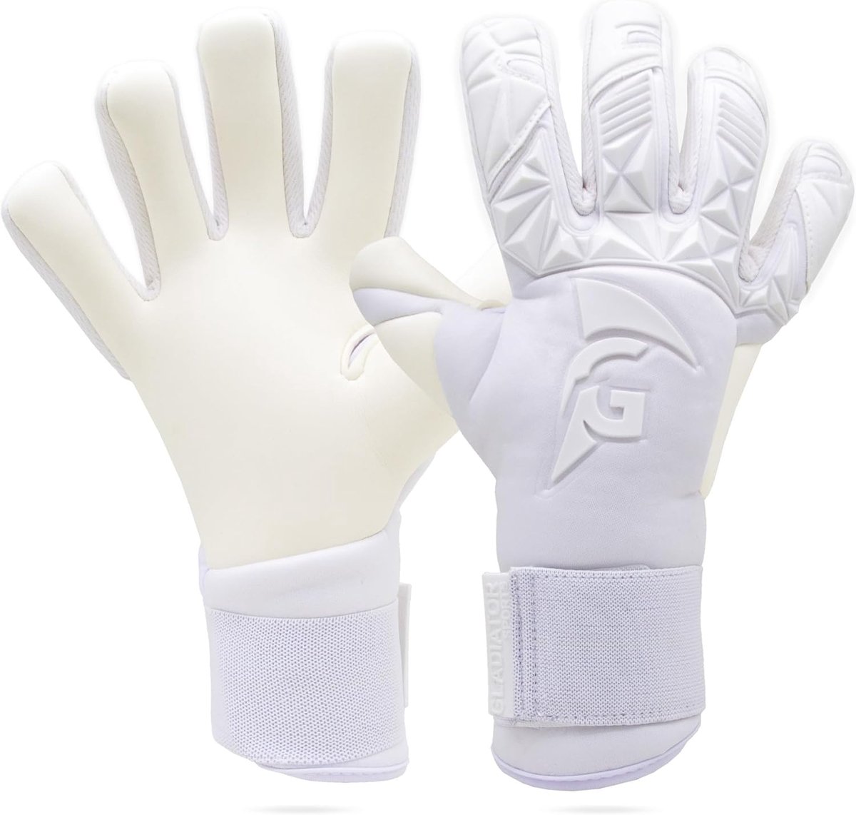 1200x1142-8 Keepershandschoenen - Voetbalhandschoenen - Wedstrijd en training - 4mm latex handpalm - Maat 8 - Wit - Afbeelding 1