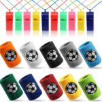 10 Kleurige Sweatbands en 10 Plastic Fluitjes voor Sport, Voetbal, Feestjes en Verjaardagen