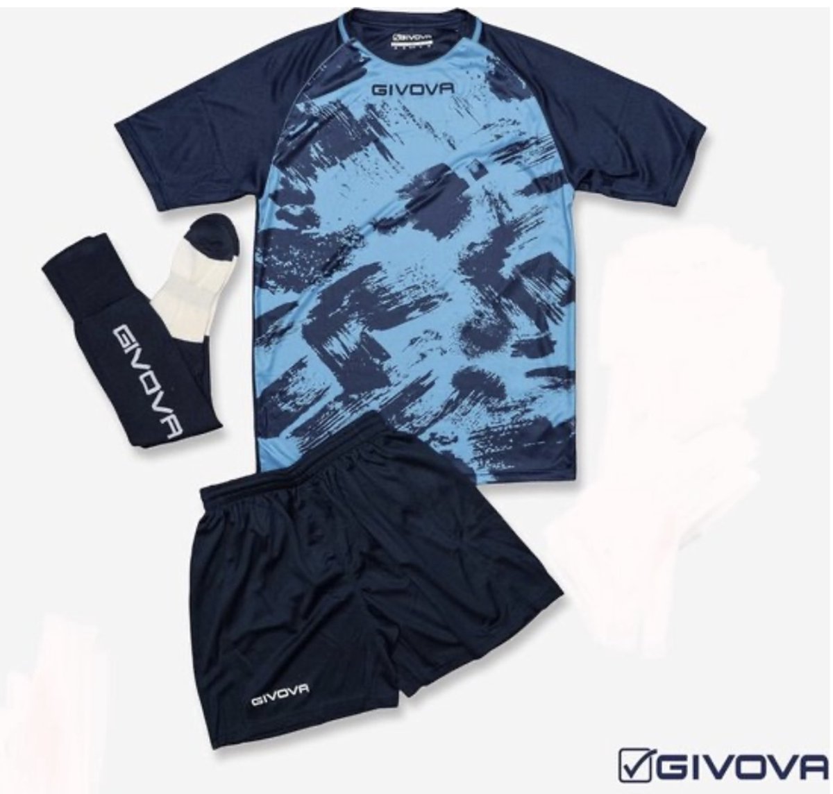 1200x1144-3 Givova Tenue Art, complete set, Blauw, maat XS (152/158) - Afbeelding 1