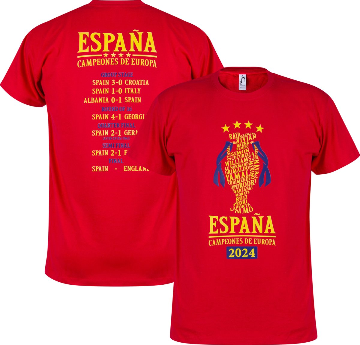 1200x1150-10 Spanje Campeones de Europa 2024 Road To Victory T-Shirt - Rood - XXXXL - Afbeelding 1