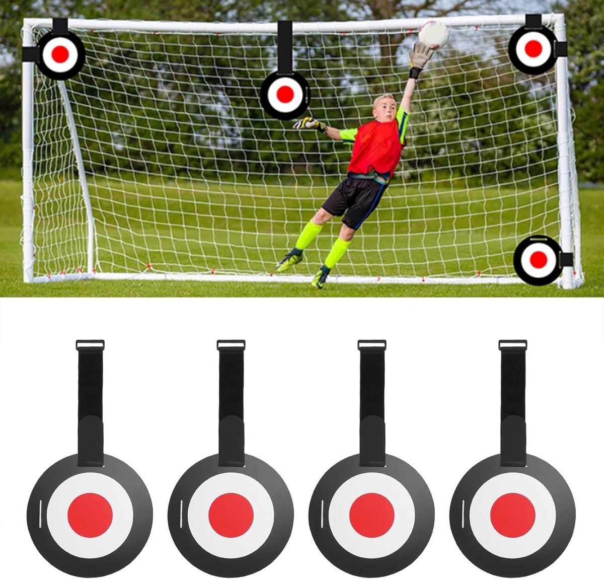 1200x1150-17 Voetbaldoel Target - Trainingsdoel Voetbal - Nauwkeurigheid Training - Verstelbare Hoogte Hoeken - Compact Draagbaar - Zwart - Afbeelding 1