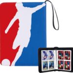 Voetbalverzamelalbum, verzamelalbum, voetbalkaarten, 50 pagina's, capaciteit 400 kaarten, voetbalverzamelalbum 2022, 9 x 6,5 kaarten, te vullen, met ritssluiting en handvat lus - verzamelboek