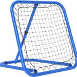 HOMCOM-Fußball Rebounder-PE, Metall--78L x 84B x 65-78H cm-Blau