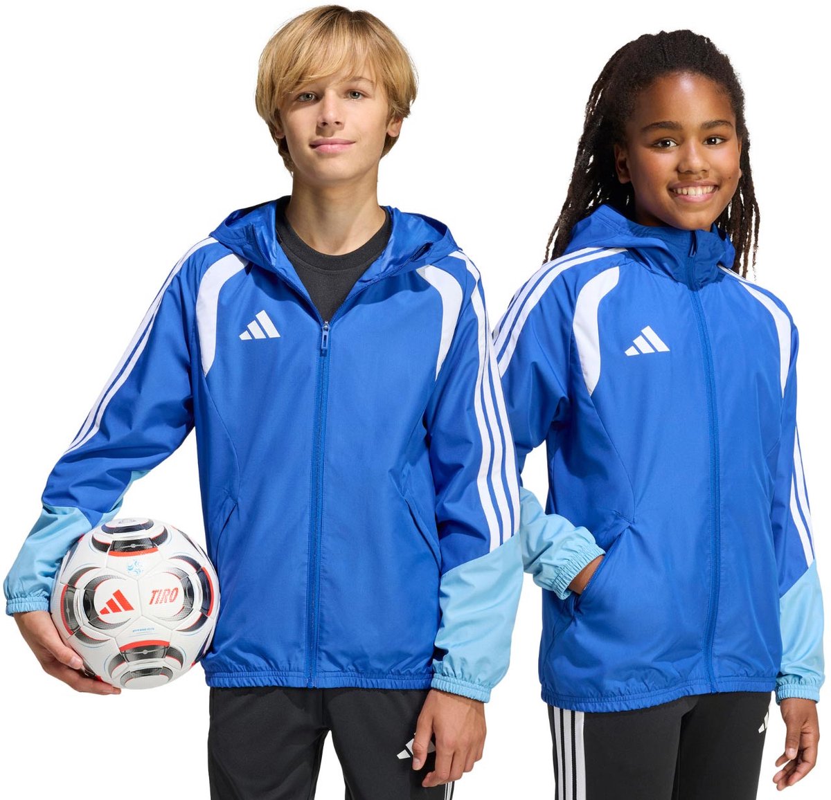 1200x1156-4 adidas Jas Kinderen Tiro 26 Competition All Weather Blauw - Maat 128cm - Afbeelding 1