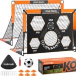 Voetbaldoelen Kinderen - Pop-up Doeltjes - Buiten Spelen - Inclusief Draagtassen - 120 x 90 cm - Oranje Zwart