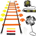 Voetbal Trainingsaccessoires: 6m Agility Ladder, 12 Hoedjes, 4 Peggen, 3 Weerstandsbanden, Snelheidsparachute en Balgeleider