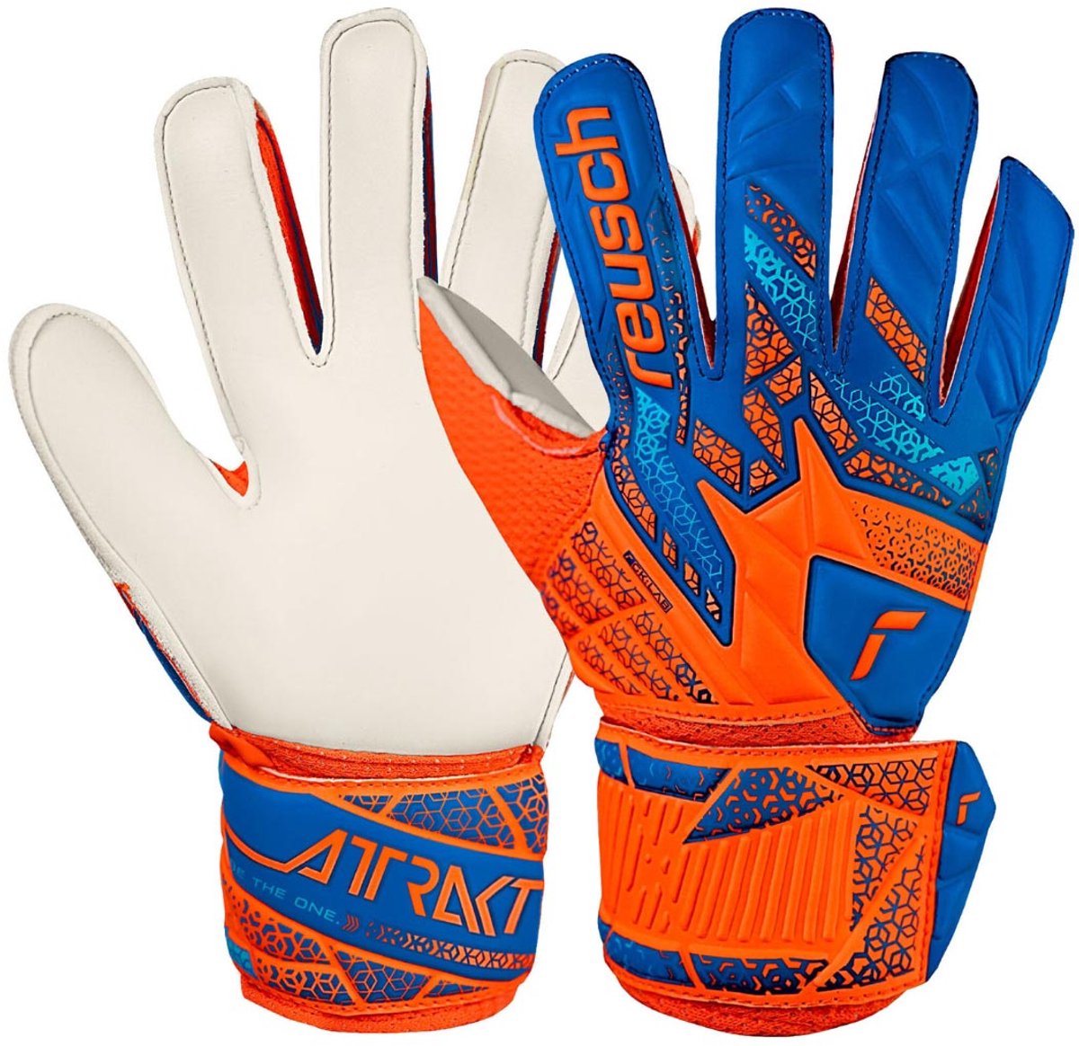 1200x1164 Reusch Handschoenen Doelrskie Attrakt Solid Junior Oranje-Blauw - Afbeelding 1