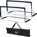 DoneMore® - opvouwbaar voetbaldoel - voetbaldoelen set - lichtgewicht - met draagtas - zwart/wit - 186x90x89 cm - 6 kg