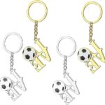 Allecto Plus - Mini Metal Voetbal Sleutelhangers Set voor Kinderen Feestcadeau voor Jongens en Meisjes