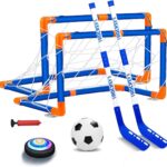 Air Power Football 3-in-1 Hockey Speelset, Simuleer Hockey Spel voor Binnen en Buiten, Geschikt voor Kinderen van 3 tot 12 Jaar, Actief Speelgoed voor Jongens en Meisjes