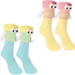 Magnetische hand-in-hand vriendschapssokken - medium formaat - grappig design - paar sokken - cadeau - Kleur A - unieke sokken met magneet - trendy accessoire.