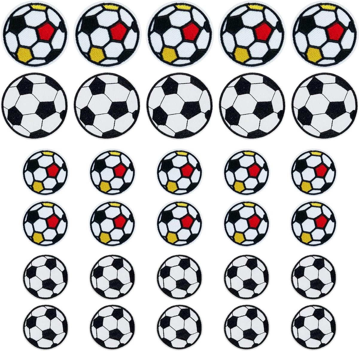 1200x1173-10 30 Stuks Voetbal Borduurpatches voor Sport, Kledingherstel en Decoratie van Tassen en Jassen - Afbeelding 1