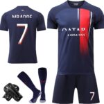 Voetbalshirtset voor kinderen 20-26 met T-shirt, short, sokken en kniebeschermers