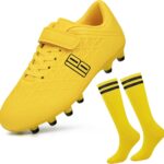 Voetbalschoenen voor Kinderen Jongens en Meisjes - Stevige Ondergrond (FG) met Sok