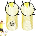 Voetbal Doeltjes Set - Trainingsdoelen - Voetbal Training - Verstelbare Band - 60cm Diep - Geel