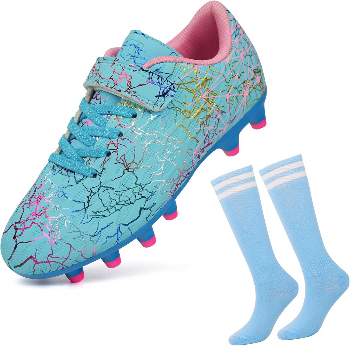 1200x1186-7 Voetbalschoenen voor Kinderen met Hoge Sok - Stevige Ondergrond - Afbeelding 1